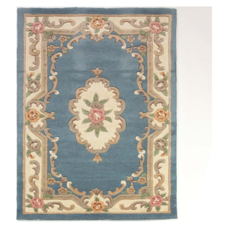 Modrý vlněný koberec Flair Rugs Aubusson, 120 x 180 cm