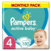 Pampers Active Baby 4 9-14 kg 180 ks