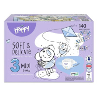 Happy Soft&Delicate 3 dětské pleny 5-9kg 140ks