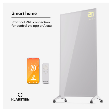 Klarstein Wonderwall Smart Bornholm, infračervený ohřívač, 60 x 120 cm, 770 W, aplikace
