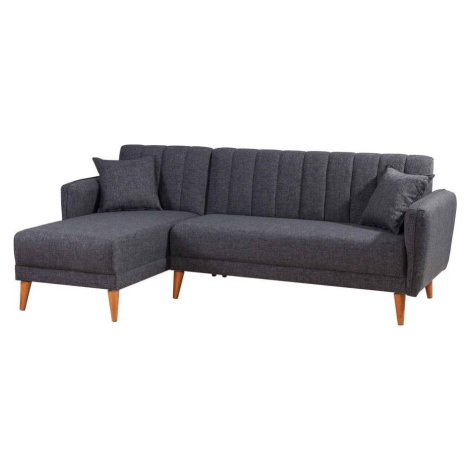 Tmavě šedá rozkládací rohová pohovka (levý roh) Aqua – Balcab Home Hanah Home