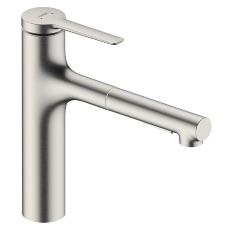 Dřezová baterie Hansgrohe Zesis s vytahovací sprškou, 2 proudy nerez 74804800