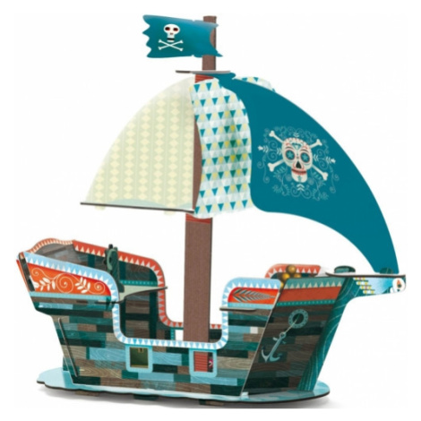 3D kartonová skládačka - Pirátská loď DJECO