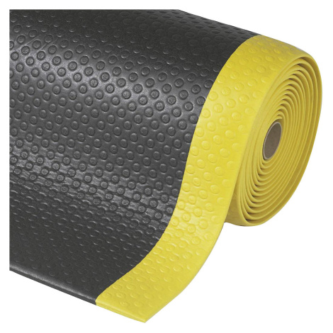 NOTRAX Protiúnavová rohož Bubble Sof-Tred™, na bm, PVC, vinylová pěna, černá / žlutá, šířka 1220