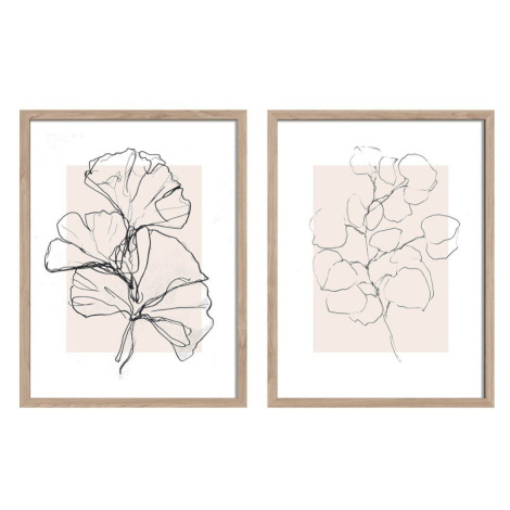 Tištěné obrazy v sadě 2 ks s rámem 30x40 cm Floral Set – Styler