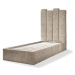 Béžová čalouněná jednolůžková postel s úložným prostorem s roštem 90x200 cm Dreamy Aurora – Miuf