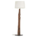 Bílo-hnědá stojací lampa s textilním stínidlem (výška 175 cm) Powell – Kave Home