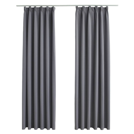 vidaXL Zatemňovací závěsy s háčky 2 ks šedé 140 x 245 cm