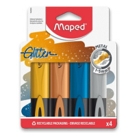 Zvýrazňovač Maped Fluo Peps Glitter Metal sada 4 barev Maped