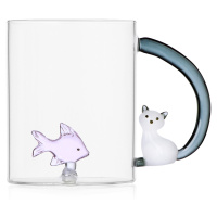 Ichendorf Milano designové šálky Tabby Cat Mug Pink Fish & White Cat with Smoke Tail