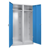 Wolf Ocelová skříň, šatnová skříň, šířka 1000 mm, dveře světle modrá RAL 5012, korpus světle šed