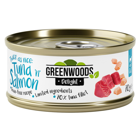 Greenwoods Delight filet z tuňáka s lososem 48 x 70 g