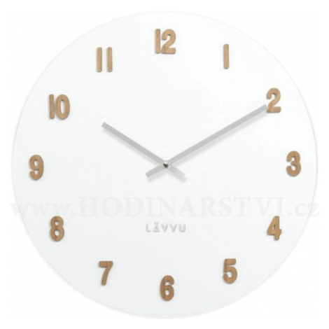 Velké bílé dřevěné hodiny LAVVU WHITE LCT4070