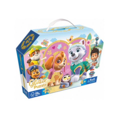 Puzzle třpytivé Skye a Everest Tlapková patrola/ Paw patrol 70 dílků