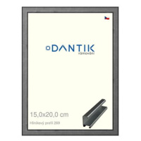 DANTIK rámeček 15 × 20, ALU profil 7269 Ššedý broušený sklo čiré