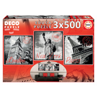 Educa puzzle Deco Big Cities 3x500 dílů 17096