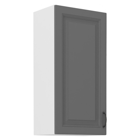 Vysoká horní skříňka SOPHIA - šířka 45 cm, šedá / bílá