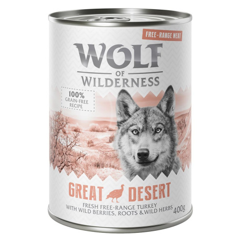 Wolf of Wilderness "Free-Range Meat" 6 x 400 g - Great Desert - krůtí