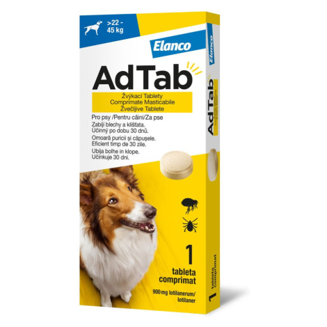 AdTab Žvýkací tablety pro psy >22-45 kg 900 mg 1 tableta