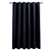 SHUMEE Zatemňovací závěs s kovovými kroužky, 290 × 245 cm, černý