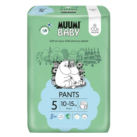 Muumi Baby Pants 5 Maxi+ 10–15 kg eko kalhotky 38 ks