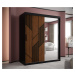 Šatní skříň Abi Sydney 2 Barva korpusu: Černá, Rozměry: 150 cm, Dveře: Sydney + zrcadlo