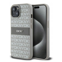 Zadní Kryt Dkny pro Apple iPhone 15/14/13 Leather Mono Stripe béžová