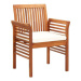 Zahradní jídelní židle s poduškou masivní akáciové dřevo 45964