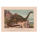 Ilustrace Brontosaurus excelsus, Late Jurassic epoch, chromolithograph,, ZU_09, 40 × 30 cm