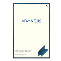 DANTIK rámeček 20 × 30, ALU profil 6030 Dýha barevný modrý krýlovský sklo čiré