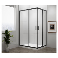 Polysan EASY BLACK obdélníková sprchová zástěna 900x800mm, čiré sklo