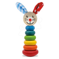 Dřevěný zajíček Stacking Rabbit Baby Eichhorn výška 18 cm stohovatelný s plyšovými oušky od 12 m