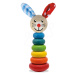 Dřevěný zajíček Stacking Rabbit Baby Eichhorn výška 18 cm stohovatelný s plyšovými oušky od 12 m