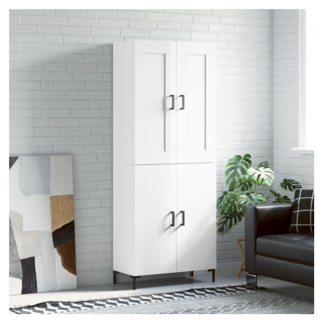 vidaXL Skříň highboard lesklá bílá 69,5 x 34 x 180 cm kompozitní dřevo