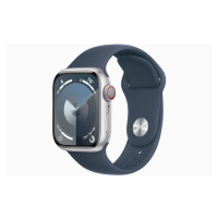 Apple Watch S9 Cell/45mm/Silver/Sport Band/Storm Blue/-M/L