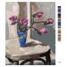 Malování podle čísel - MAGNÓLIE VE VÁZE NA ŽIDLI Rozměr: 40x50 cm, Rámování: vypnuté plátno na r