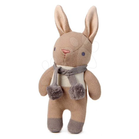 Panenka pletená zajíček Baby Threads Taupe Bunny Rattle ThreadBear 22 cm hnědá z jemné měkké bav ThreadBear design