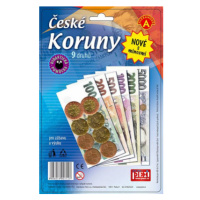 Dětské peníze - České koruny s mincemi