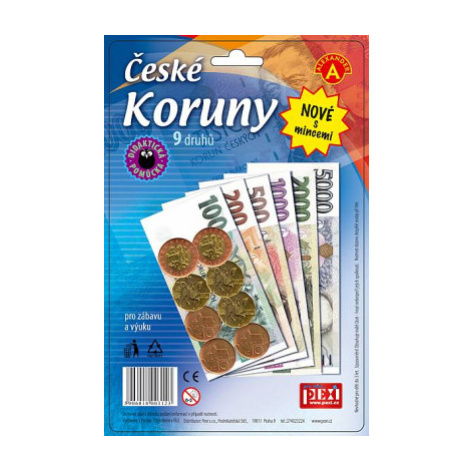 Dětské peníze - České koruny s mincemi PEXI
