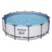 Nadzemní bazén kulatý Steel Pro MAX, kartušová filtrace, schůdky, plachta, průměr 4,27m, výška 1