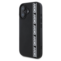 Zadní kryt DKNY 3D Rubber Repeat Logo Line pro Apple iPhone 16, černá