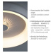 LEUCHTEN DIREKT is JUST LIGHT LED stropní svítidlo bílé šedá 50x50 kruhové křišťálový efekt stmí