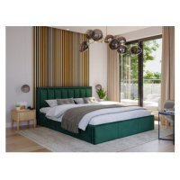 Čalouněná postel MOON rozměr 160x200 cm Tmavě zelená
