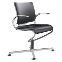 Dauphin Konferenční otočná židle InTouch, kůže, černá