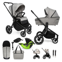 MUUVO  - Kočárek kombinovaný Quick 4.0 Steel grey set 2v1 + KIDDY Evoluna i-size 2 + základna