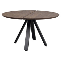 Tmavě hnědý kulatý jídelní stůl s deskou z dubového dřeva ø 130 cm Carradale – Rowico