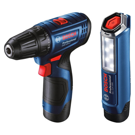 BOSCH Professional (2x2Ah) 12V kombo sada aku nářadí GSR 120-LI + svítilna GLI 12V-300