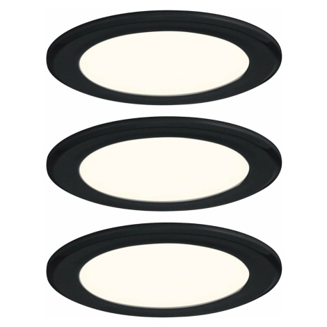 PAULMANN LED vestavná nábytková svítidla 3ks sada kruhové 65mm 3x2,5W 230/12V 3000K černá mat