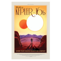 Obrazová reprodukce Kepler16b (Planet & Moon Poster) - Space Series (NASA), 26.7 × 40 cm