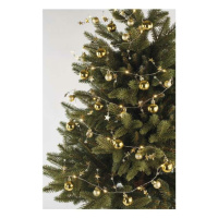 EMOS LED vánoční girlanda – zlaté koule s hvězdami, 1,9 m, 2x AA, vnitřní, teplá bílá, časovač D